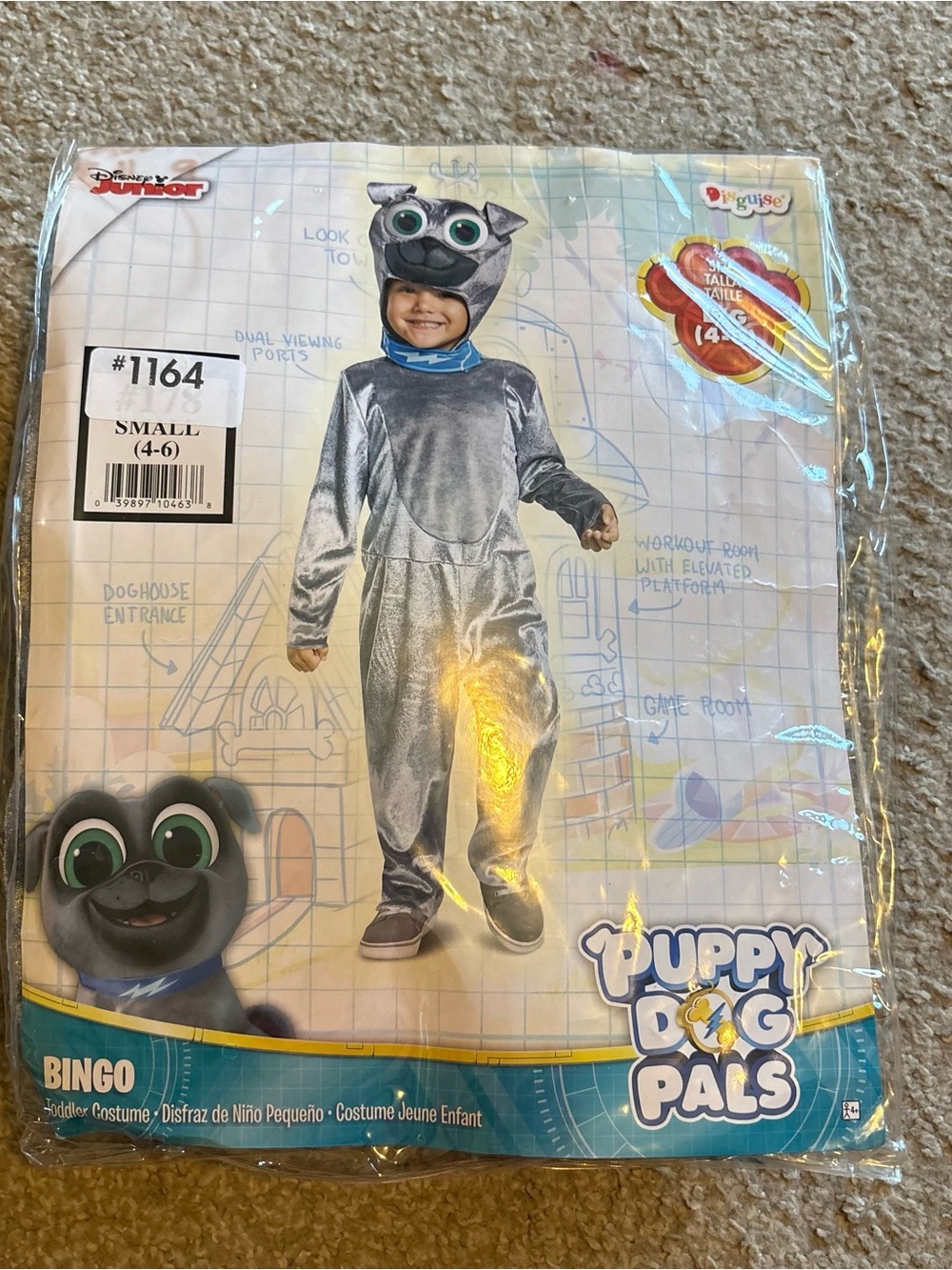 Disney Puppy Dog Pals Bingo Costume NEW Dog Pug 4-6 Halloween